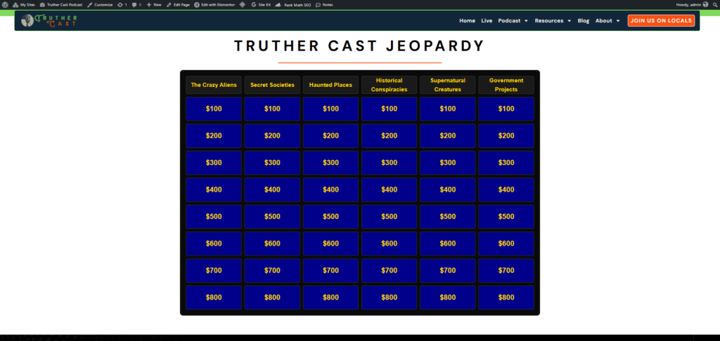 image truther cast jeopardy a alt news conspiracy theory fun game just like jeopardy that you play right there on the website